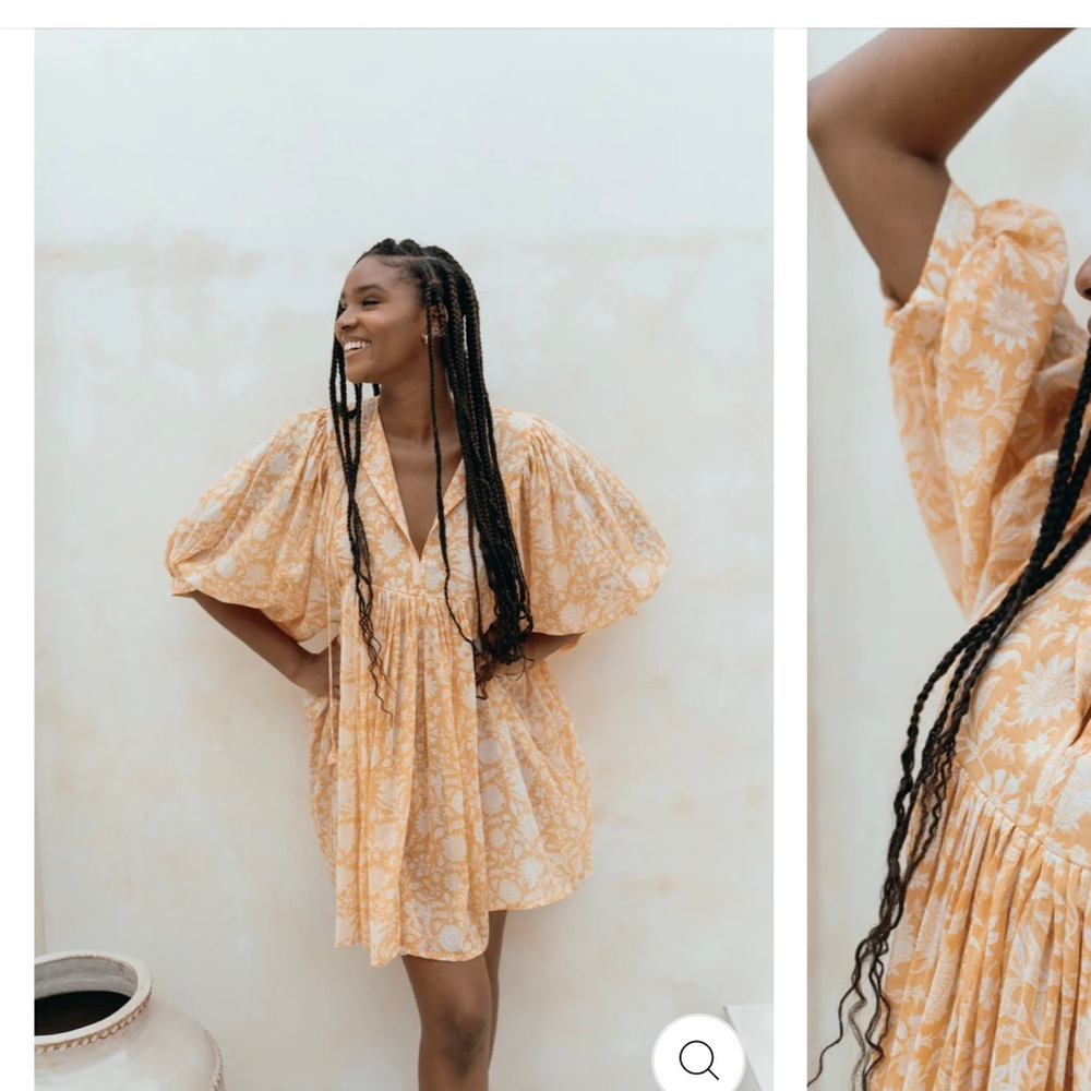 Daughters of India Kyra Mini Dress in Tangerine